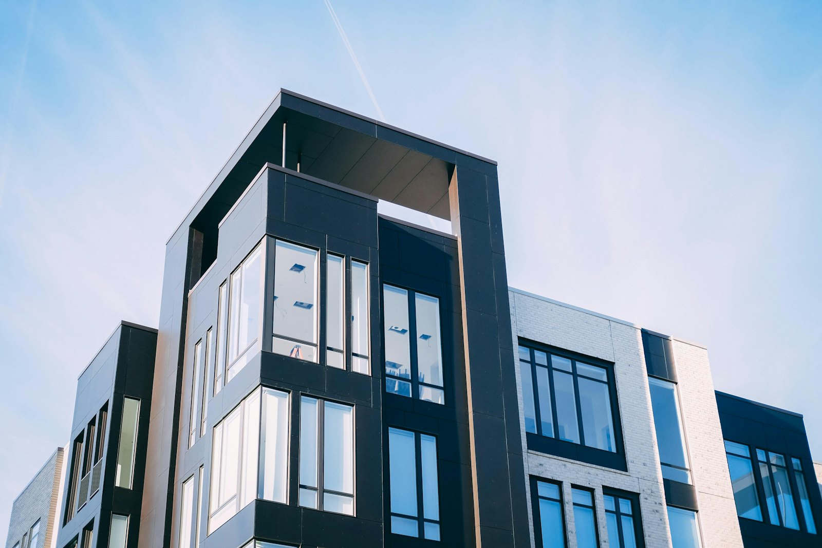 A modern new-build apartment development